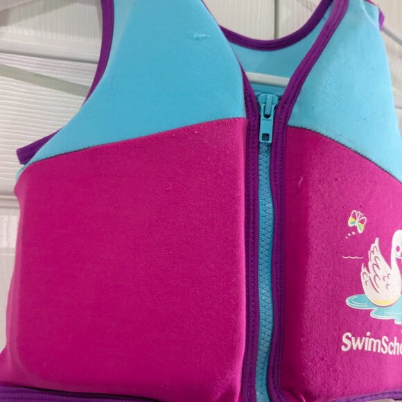 SwimSchool Kids Swim Trainer Vest Foam UPF 50 Pink Ages 2–4 Max 33 lbs, Level 2 - Picture 4 of 13